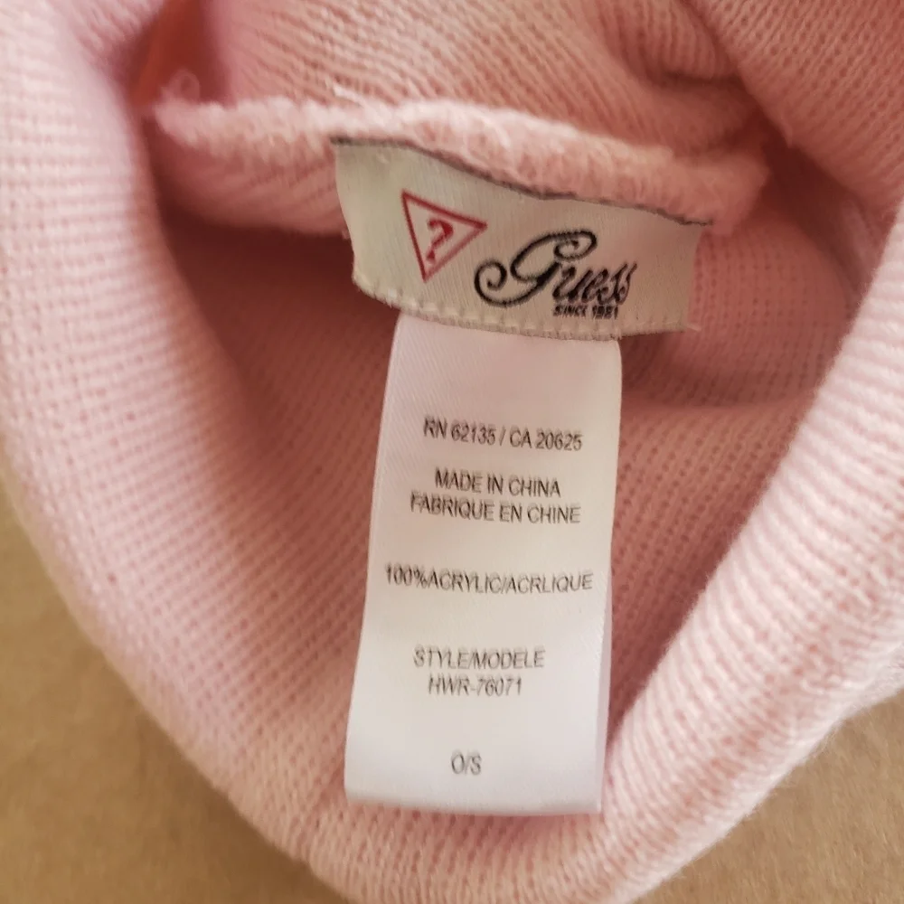 NEW GUESS Pink Cat Sequin Girls Beanie